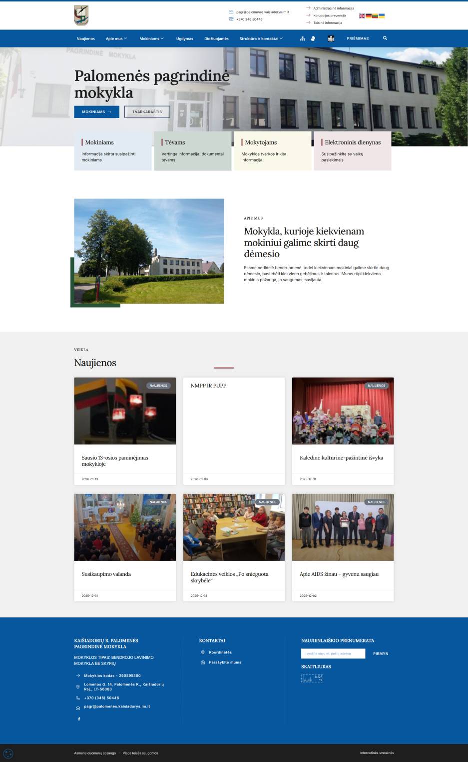 Scuola primaria di Palomenė nel distretto di Kaišiadorys